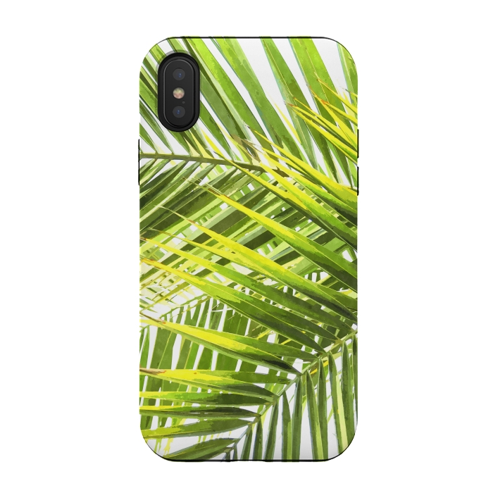 iPhone Xs / X StrongFit Palm Leaves Tropical Plant by Alemi