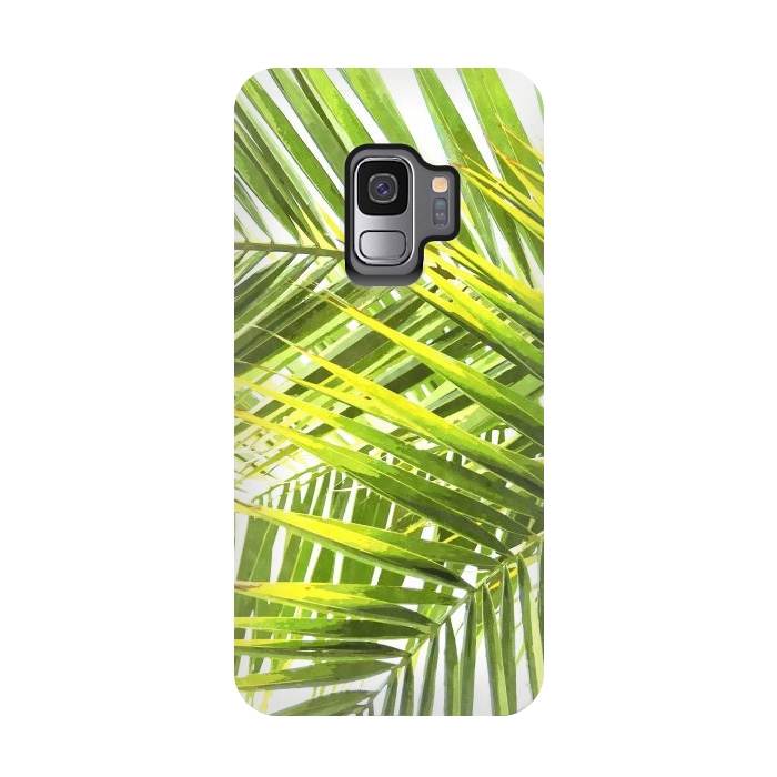 Galaxy S9 StrongFit Palm Leaves Tropical Plant by Alemi