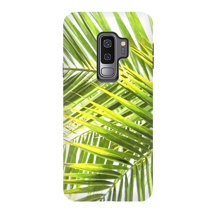 Galaxy S9 plus StrongFit Palm Leaves Tropical Plant by Alemi