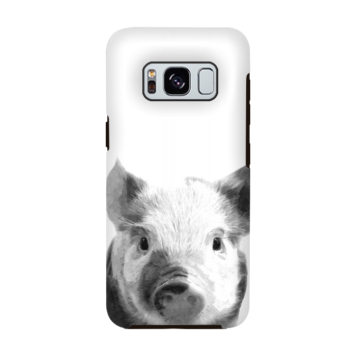 Galaxy S8 StrongFit Black and White Pig by Alemi