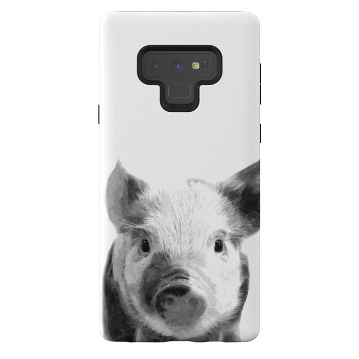 Galaxy Note 9 StrongFit Black and White Pig by Alemi