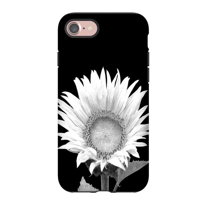 iPhone 7 StrongFit White Sunflower Black Background by Alemi
