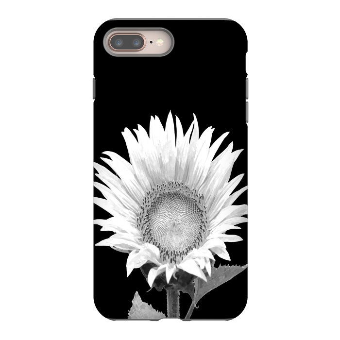 iPhone 7 plus StrongFit White Sunflower Black Background by Alemi