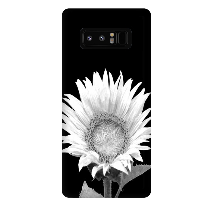 Galaxy Note 8 StrongFit White Sunflower Black Background by Alemi