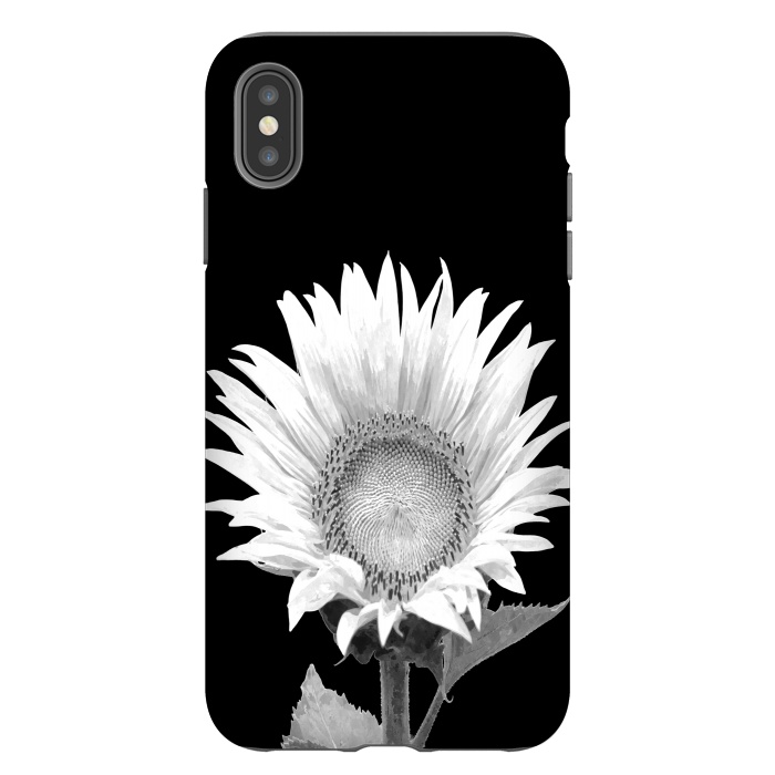 iPhone Xs Max StrongFit White Sunflower Black Background by Alemi