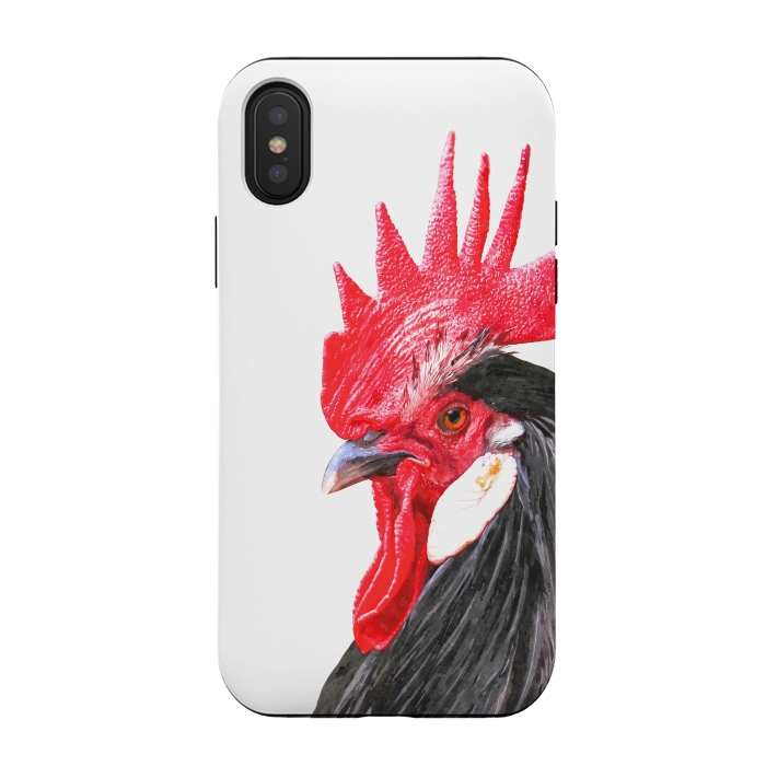 iPhone Xs / X StrongFit Rooster Portrait by Alemi
