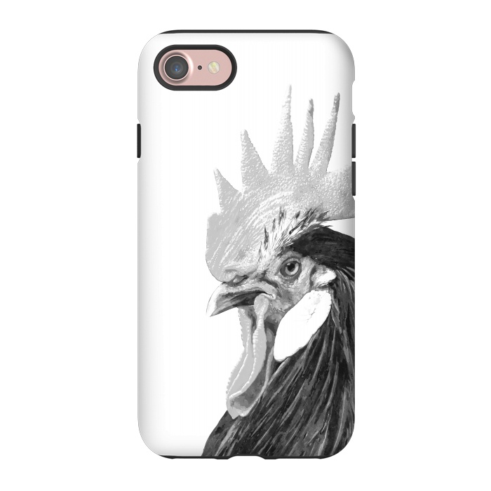 iPhone 7 StrongFit Black and White Rooster by Alemi
