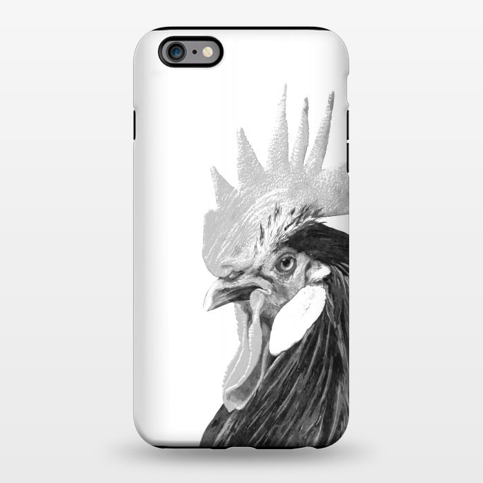 iPhone 6/6s plus StrongFit Black and White Rooster by Alemi