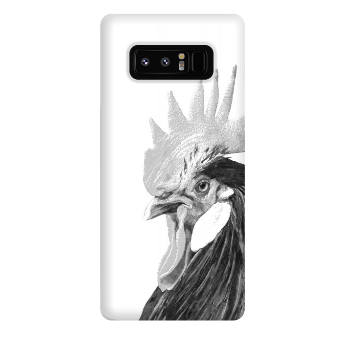 Galaxy Note 8 StrongFit Black and White Rooster by Alemi