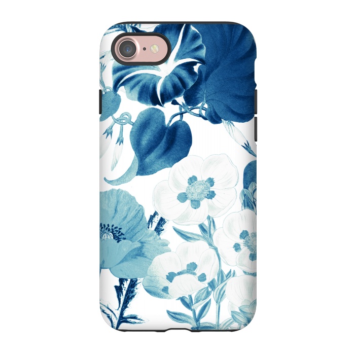 iPhone 7 StrongFit Indigo blue watercolor flowers by Oana 