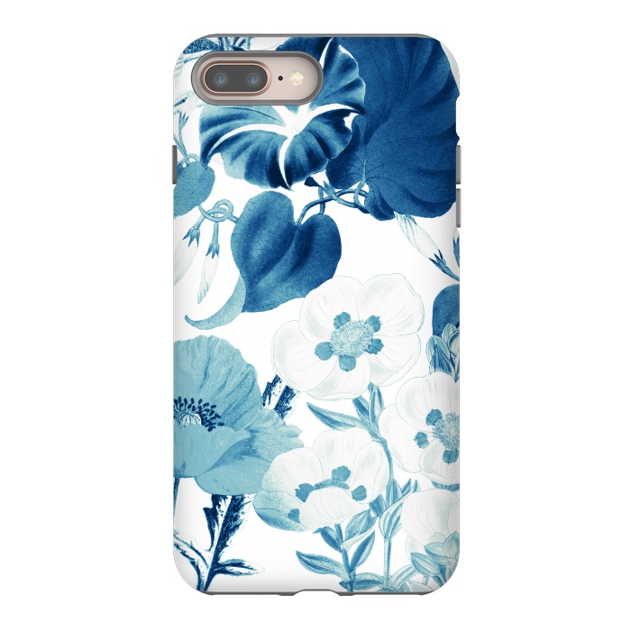 iPhone 7 plus StrongFit Indigo blue watercolor flowers by Oana 