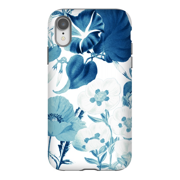 iPhone Xr StrongFit Indigo blue watercolor flowers by Oana 