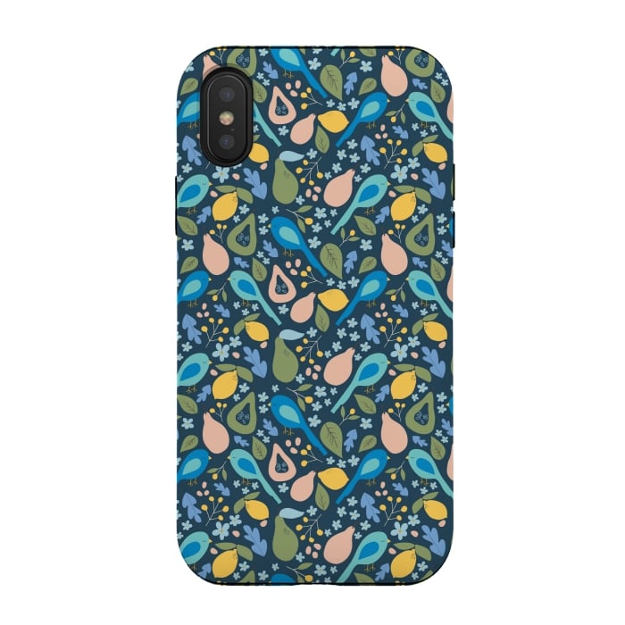 iPhone Xs / X StrongFit Orchard Birds by Edith May