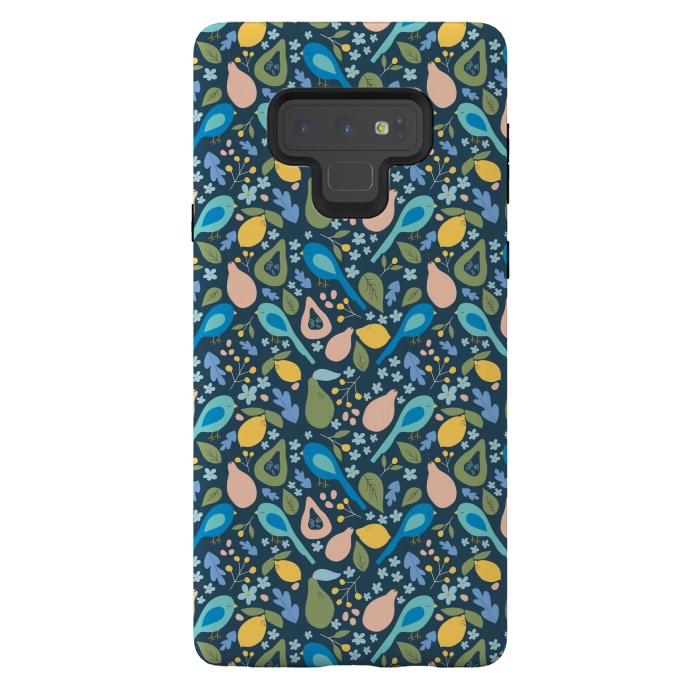 Galaxy Note 9 StrongFit Orchard Birds by Edith May