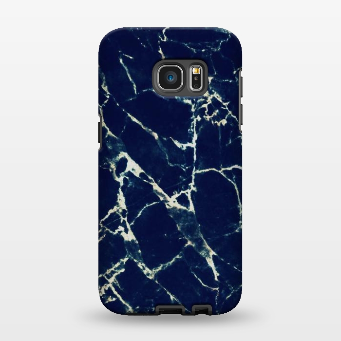 Galaxy S7 EDGE StrongFit Dark navy marble by Oana 