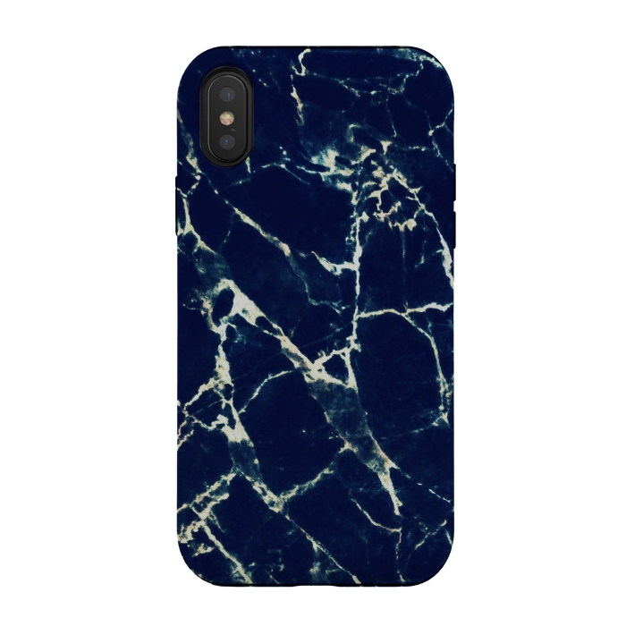 iPhone Xs / X StrongFit Dark navy marble by Oana 