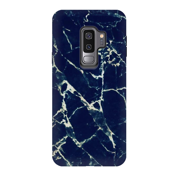 Galaxy S9 plus StrongFit Dark navy marble by Oana 