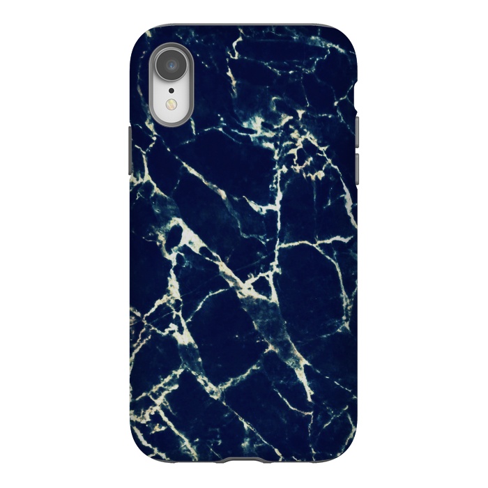 iPhone Xr StrongFit Dark navy marble by Oana 