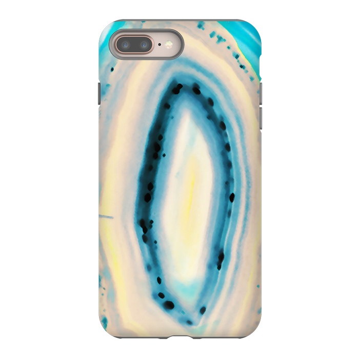 iPhone 7 plus StrongFit Blue yellow brushed agata marble by Oana 
