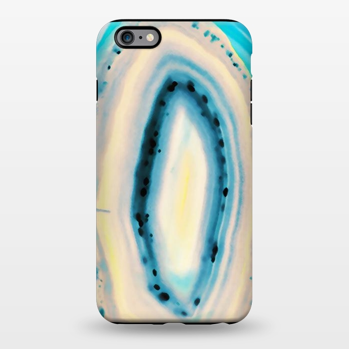 iPhone 6/6s plus StrongFit Blue yellow brushed agata marble by Oana 