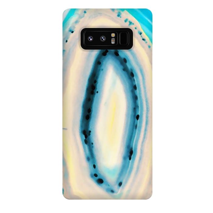 Galaxy Note 8 StrongFit Blue yellow brushed agata marble by Oana 