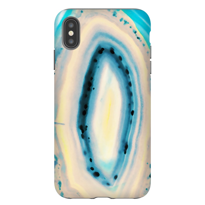 iPhone Xs Max StrongFit Blue yellow brushed agata marble by Oana 