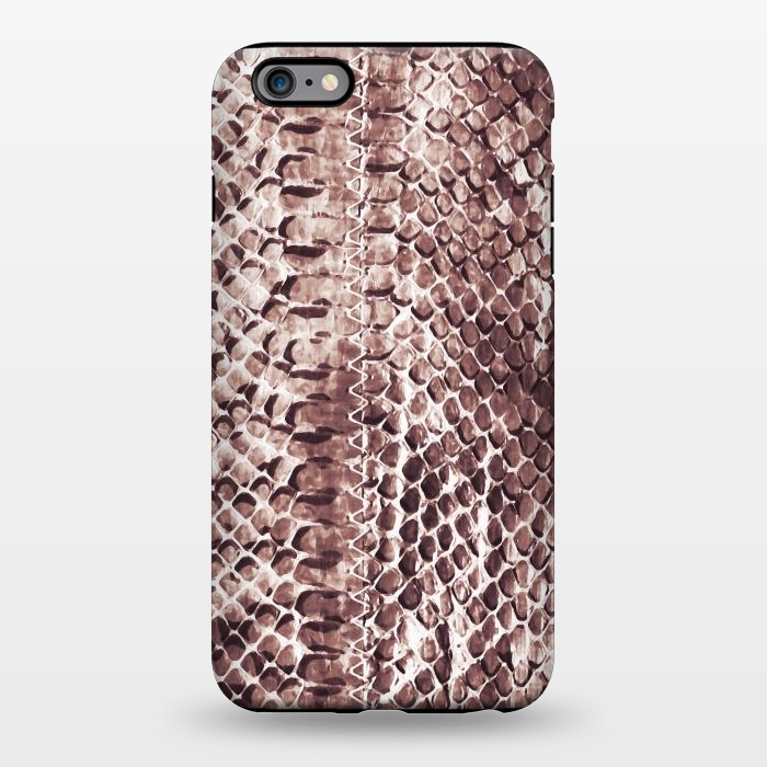 iPhone 6/6s plus StrongFit Reddish brown snake skin animal print by Oana 
