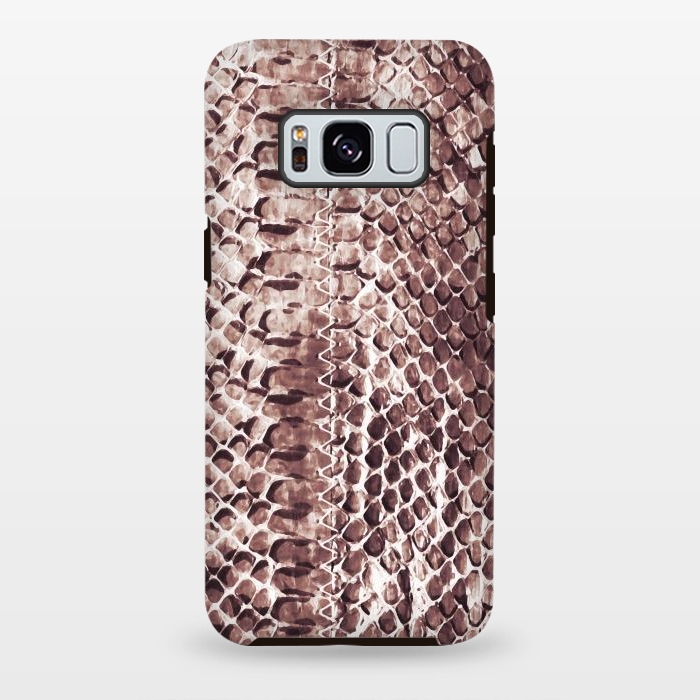 Galaxy S8 plus StrongFit Reddish brown snake skin animal print by Oana 