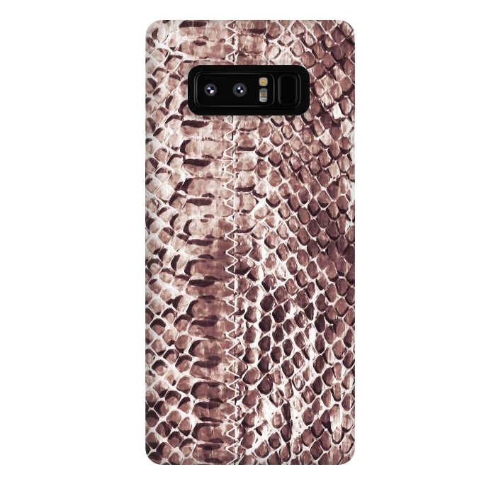 Galaxy Note 8 StrongFit Reddish brown snake skin animal print by Oana 