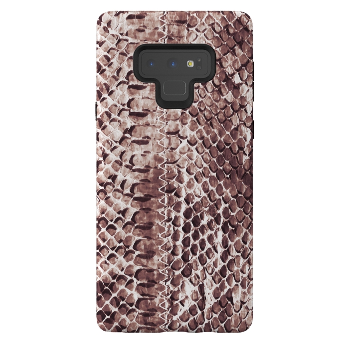 Galaxy Note 9 StrongFit Reddish brown snake skin animal print by Oana 