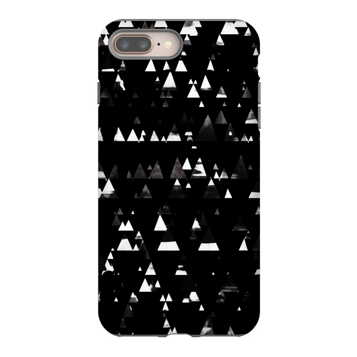 iPhone 7 plus StrongFit Black and white triangles pine forest by Oana 