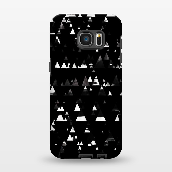 Galaxy S7 EDGE StrongFit Black and white triangles pine forest by Oana 