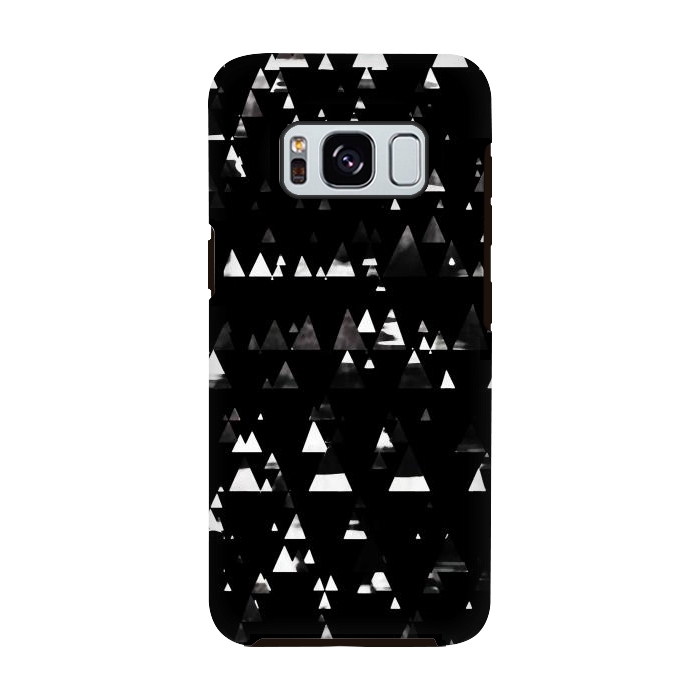 Galaxy S8 StrongFit Black and white triangles pine forest by Oana 