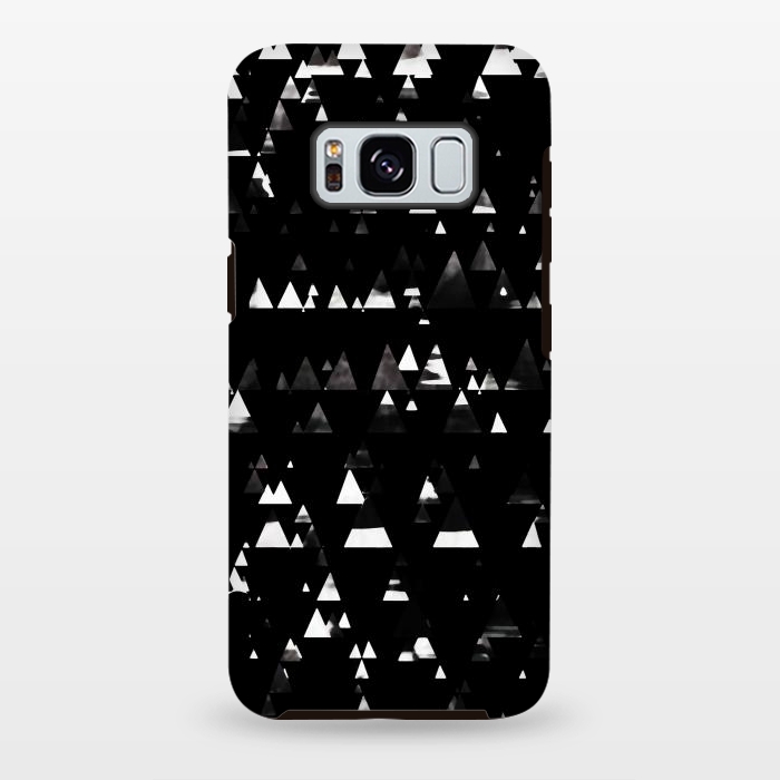 Galaxy S8 plus StrongFit Black and white triangles pine forest by Oana 