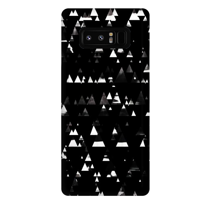 Galaxy Note 8 StrongFit Black and white triangles pine forest by Oana 
