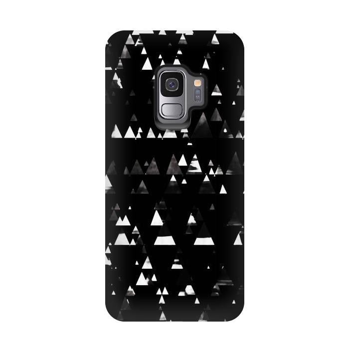 Galaxy S9 StrongFit Black and white triangles pine forest by Oana 