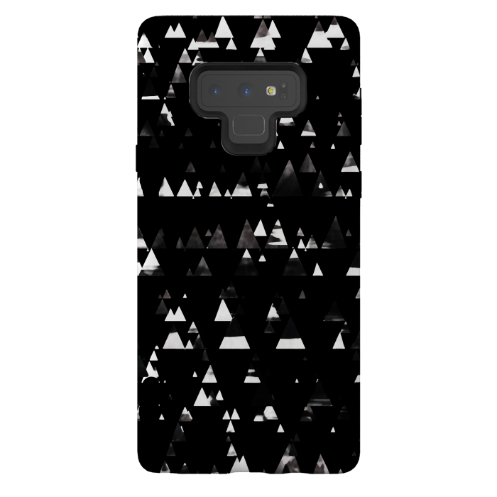 Galaxy Note 9 StrongFit Black and white triangles pine forest by Oana 