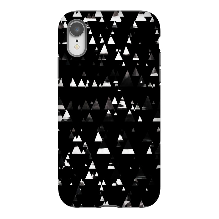 iPhone Xr StrongFit Black and white triangles pine forest by Oana 