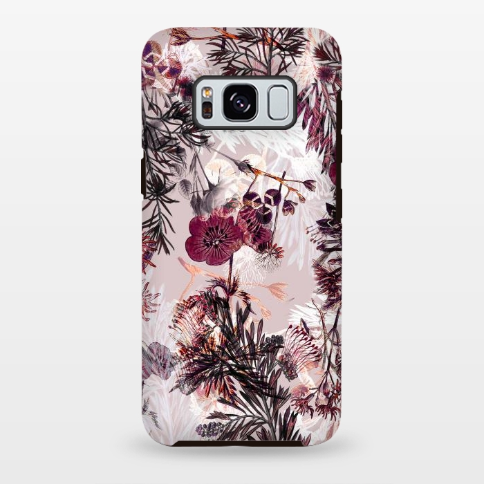 Galaxy S8 plus StrongFit Pink botanical illustration by Oana 