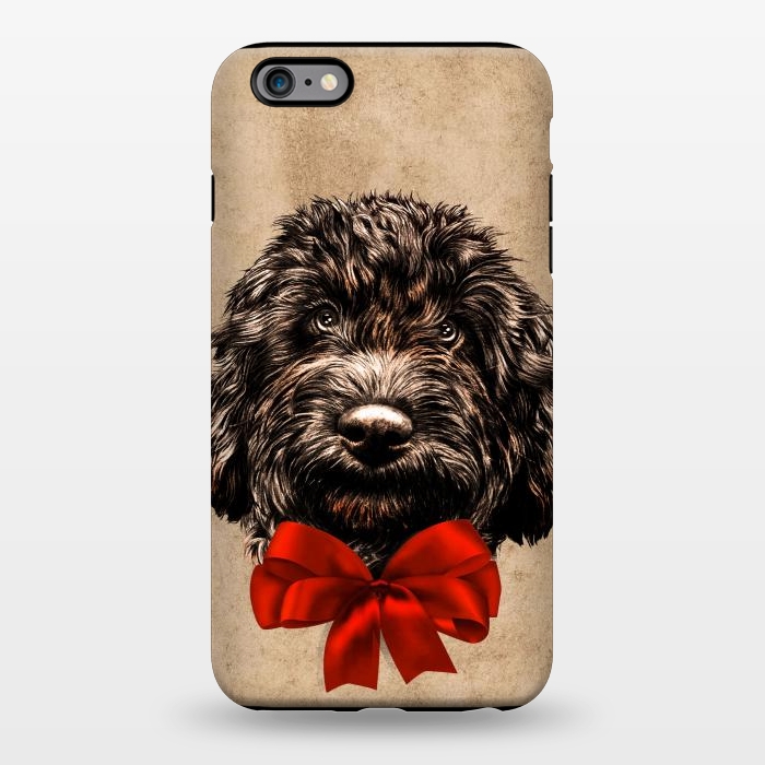 iPhone 6/6s plus StrongFit Dog Cute Vintage Puppy Pet with Red Bow by BluedarkArt