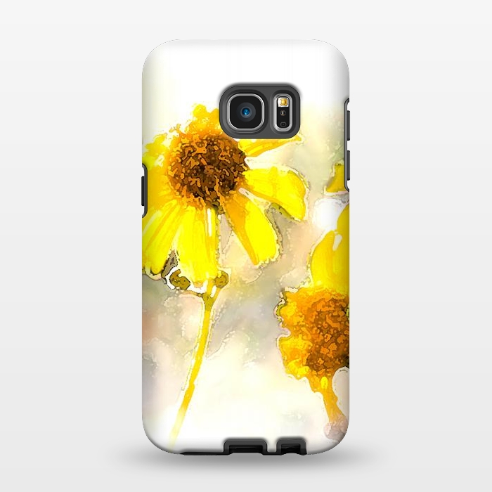 Galaxy S7 EDGE StrongFit #freshness #watercolors #sunflower #sun #light by Bledi