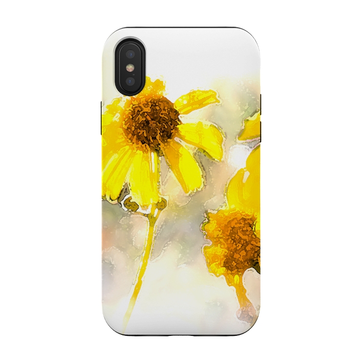 iPhone Xs / X StrongFit #freshness #watercolors #sunflower #sun #light by Bledi
