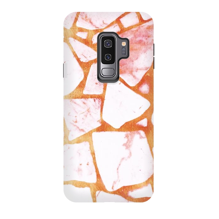 Galaxy S9 plus StrongFit Golden marble stone by Oana 