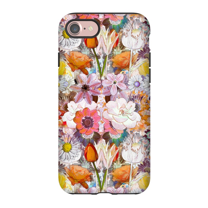 iPhone 7 StrongFit Colorful painted Marie Antoinette flowers by Oana 