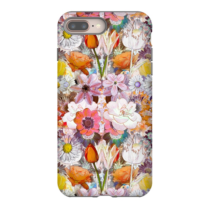 iPhone 7 plus StrongFit Colorful painted Marie Antoinette flowers by Oana 