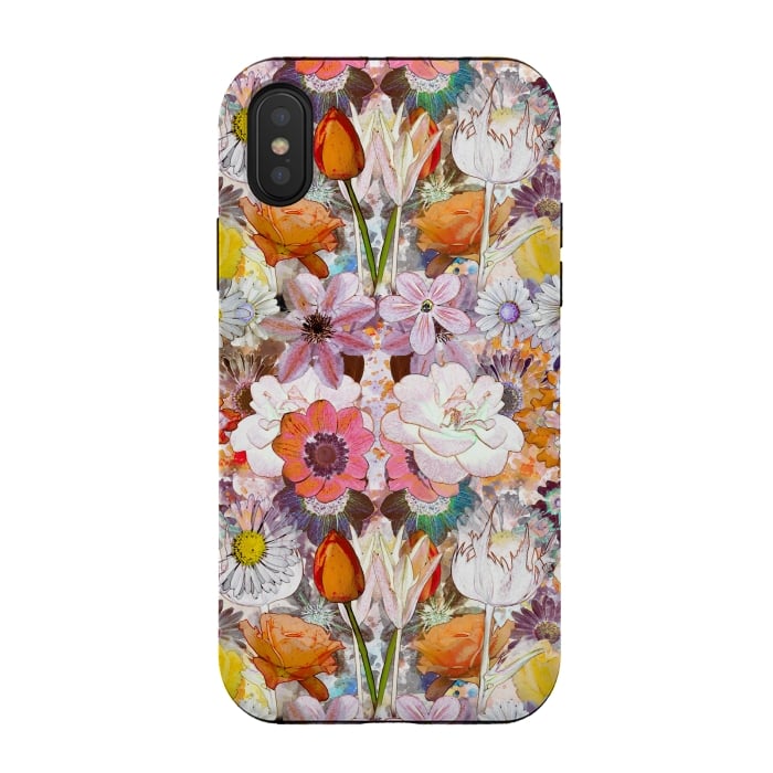 iPhone Xs / X StrongFit Colorful painted Marie Antoinette flowers by Oana 
