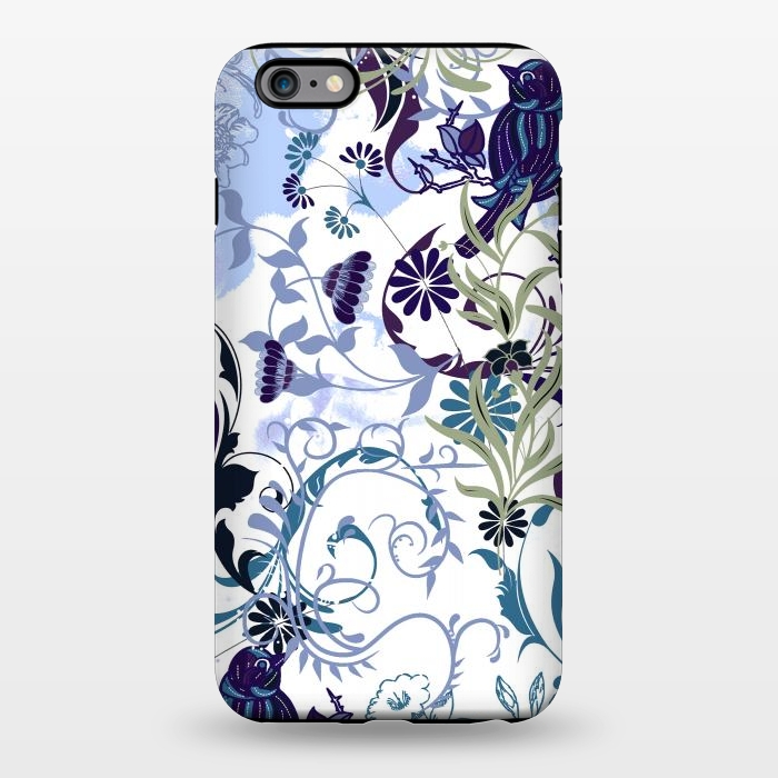 iPhone 6/6s plus StrongFit Line art botanical illustration - flowers and birds by Oana 