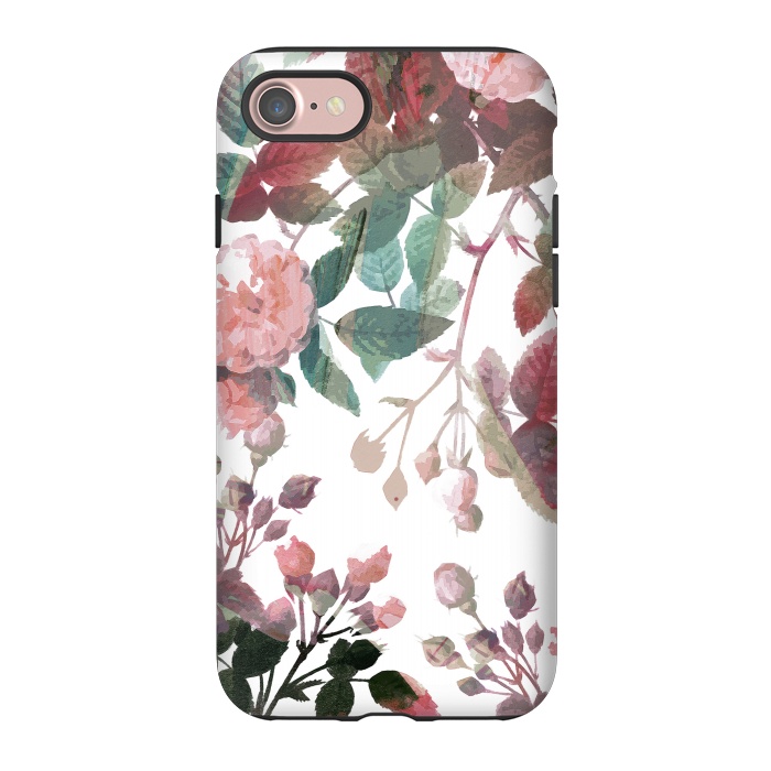 iPhone 7 StrongFit Watercolor painted roses - autumnal colors by Oana 