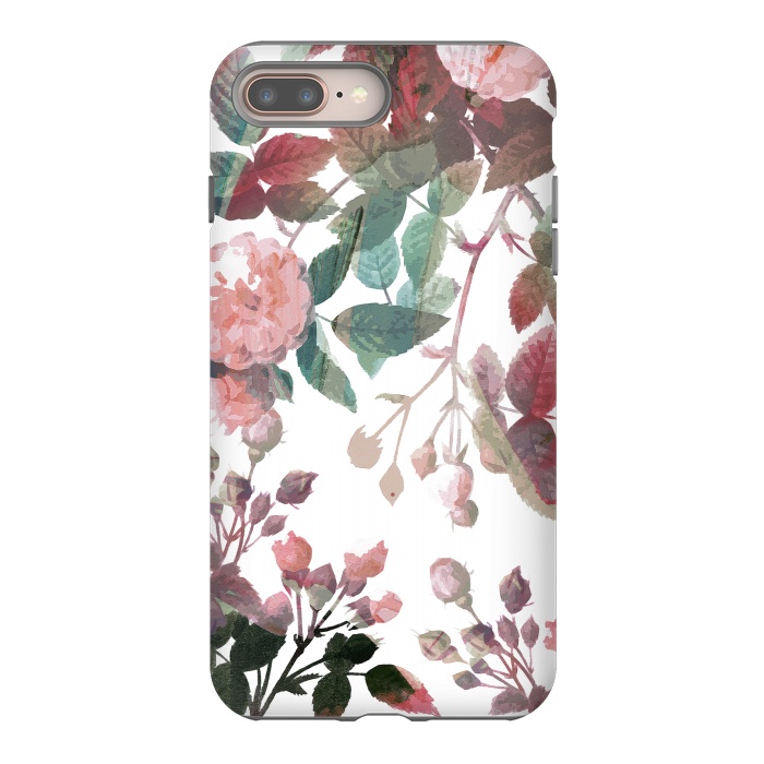 iPhone 7 plus StrongFit Watercolor painted roses - autumnal colors by Oana 