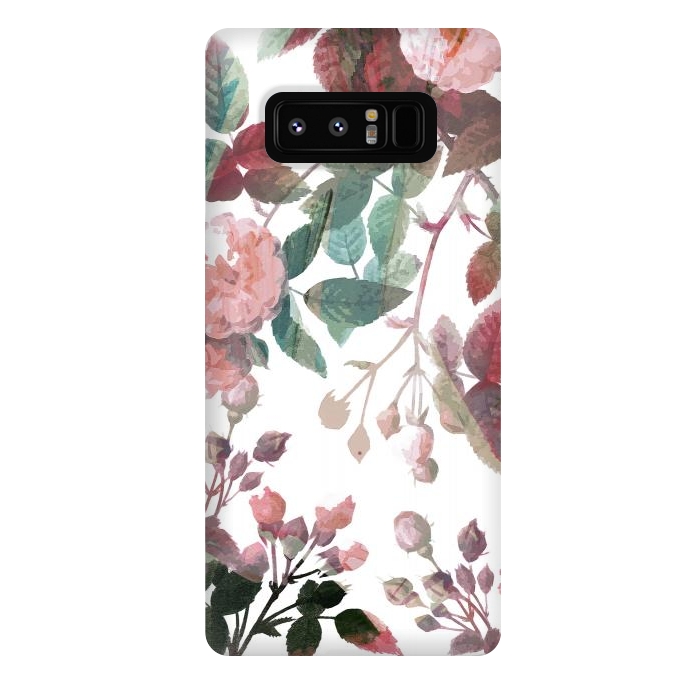 Galaxy Note 8 StrongFit Watercolor painted roses - autumnal colors by Oana 